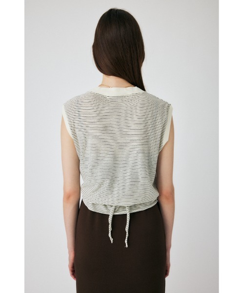 MOUSSY（マウジー）の「BACK TIE SLEEVELESS トップス（タンクトップ・レディース・ブラック/ホワイト系その他/ライトピンク・FREE）」の9枚目の写真