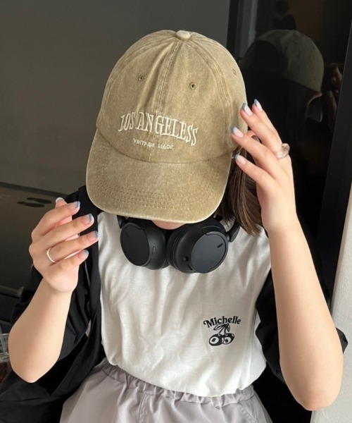 nemne store（ネンネストア）の「《Delfy》ロゴ入りピグメントキャップ（キャップ・レディース・ネイビー/グリーン/ベージュ/ブラック・フリー）」の3枚目の写真