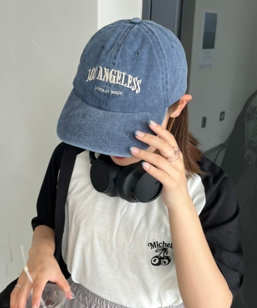 nemne store（ネンネストア）の「《Delfy》ロゴ入りピグメントキャップ（キャップ・レディース・ネイビー/グリーン/ベージュ/ブラック・フリー）」の4枚目の写真