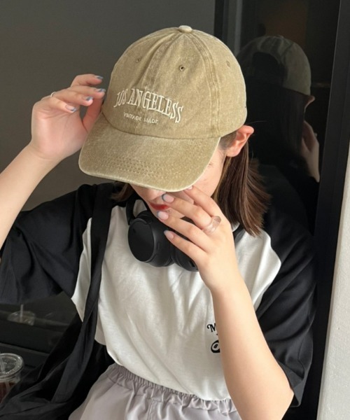 nemne store（ネンネストア）の「《Delfy》ロゴ入りピグメントキャップ（キャップ・レディース・ネイビー/グリーン/ベージュ/ブラック・フリー）」の8枚目の写真