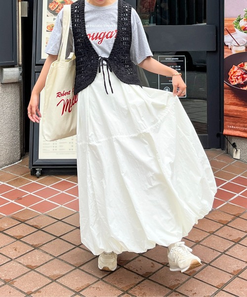 CPCM(シーピーシーエム)の「タフタバルーンスカート(スカート・レディース・オフホワイト/カーキ/ベージュ/ブラック/モカ・FREE)」の7枚目の写真