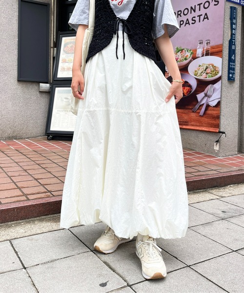 CPCM(シーピーシーエム)の「タフタバルーンスカート(スカート・レディース・オフホワイト/カーキ/ベージュ/ブラック/モカ・FREE)」の8枚目の写真