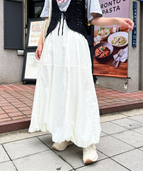 CPCM(シーピーシーエム)の「タフタバルーンスカート(スカート・レディース・オフホワイト/カーキ/ベージュ/ブラック/モカ・FREE)」の9枚目の写真