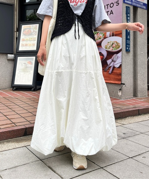 CPCM(シーピーシーエム)の「タフタバルーンスカート(スカート・レディース・オフホワイト/カーキ/ベージュ/ブラック/モカ・FREE)」の11枚目の写真