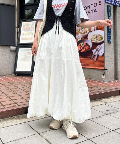 CPCM(シーピーシーエム)の「タフタバルーンスカート(スカート・レディース・オフホワイト/カーキ/ベージュ/ブラック/モカ・FREE)」の12枚目の写真