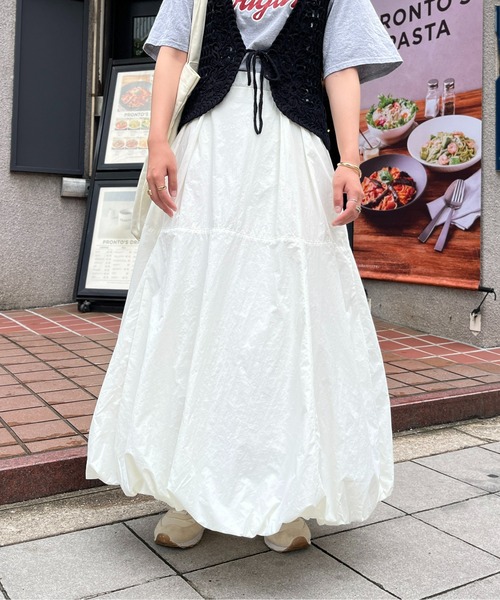 CPCM(シーピーシーエム)の「タフタバルーンスカート(スカート・レディース・オフホワイト/カーキ/ベージュ/ブラック/モカ・FREE)」の16枚目の写真