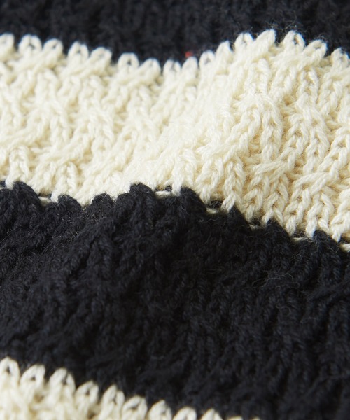 CUBE SUGAR(キューブシュガー)の「バルキーニットリボン付前後着プルオーバー(ニット/セーター・レディース・マスタード/ナチュラル/パープル/ホワイト×ブラック/ブラック・M)」の17枚目の写真