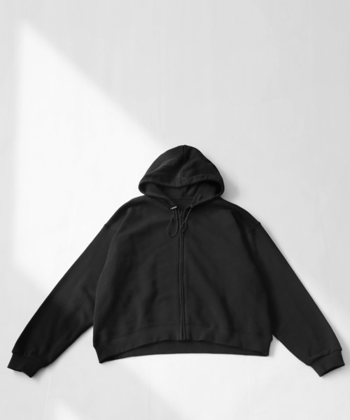 antiqua（アンティカ）の「綿100%裏毛ジップパーカー（パーカー・レディース・ブラック/杢グレー・FREE）」の10枚目の写真