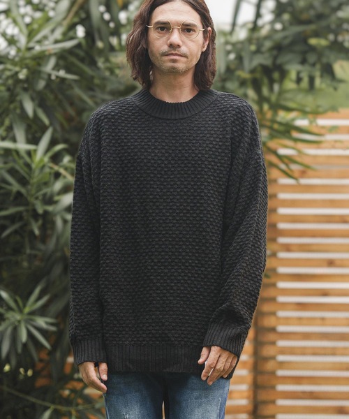 CAMBIO（カンビオ）の「mn2793- Waffle Mock Neck Knit Pullover ニット（ニット/セーター・メンズ・グレー/グリーン/ブラック/オレンジ/マスタード・M/L）」の13枚目の写真