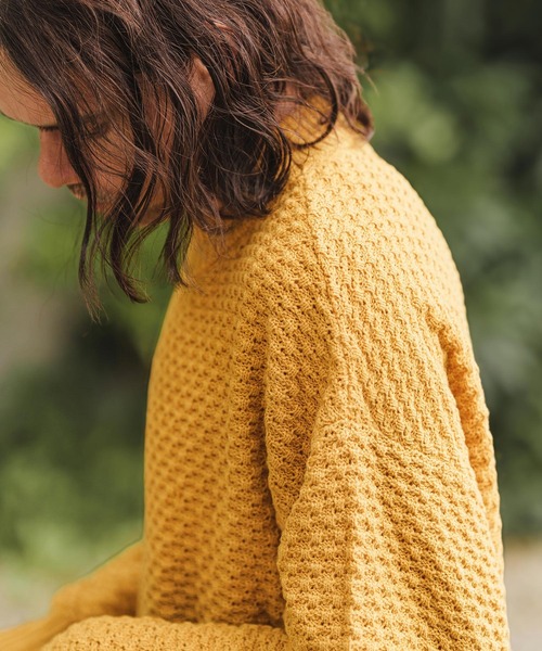 CAMBIO（カンビオ）の「mn2793- Waffle Mock Neck Knit Pullover ニット（ニット/セーター・メンズ・グレー/グリーン/ブラック/オレンジ/マスタード・M/L）」の18枚目の写真