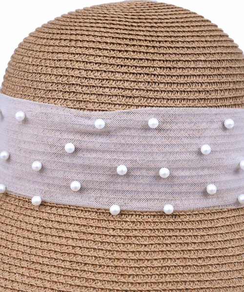 Tika(ティカ)の「麦わら帽子 リボン 水着小物 シアーパール リボン付き ストローハット(スイムグッズ・レディース・ブラウン・FREE)」の10枚目の写真