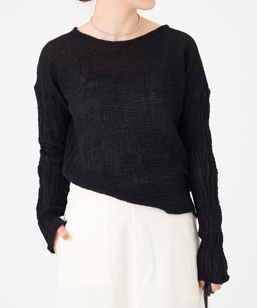 IENA（イエナ）の「《追加2》【LES ATELIERS FRANCAIS DE CONFECTION】ロングスリーブトップス（シャツ/ブラウス・レディース・ブラック/チャコールグレー/ホワイト・FREE）」の14枚目の写真