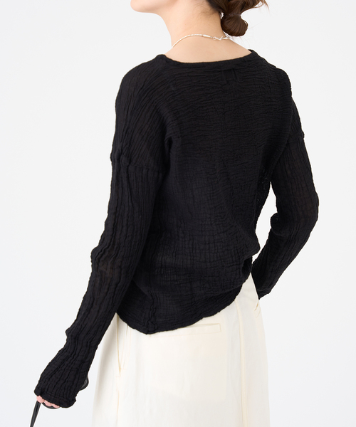 IENA（イエナ）の「《追加2》【LES ATELIERS FRANCAIS DE CONFECTION】ロングスリーブトップス（シャツ/ブラウス・レディース・ブラック/チャコールグレー/ホワイト・FREE）」の15枚目の写真