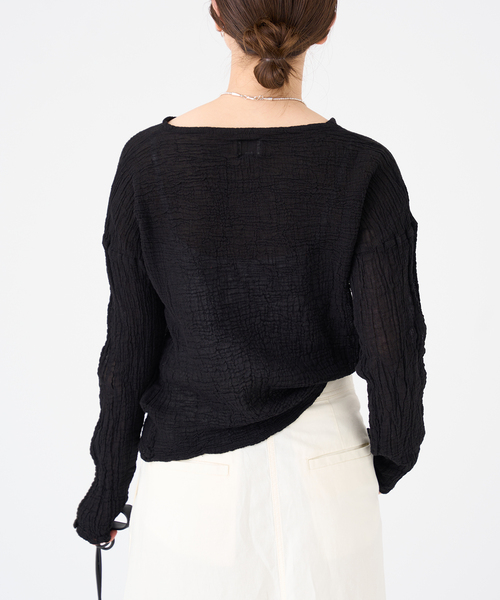 IENA（イエナ）の「《追加2》【LES ATELIERS FRANCAIS DE CONFECTION】ロングスリーブトップス（シャツ/ブラウス・レディース・ブラック/チャコールグレー/ホワイト・FREE）」の17枚目の写真