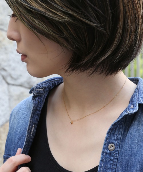 colleca la（コレカラ）の「[silver925]キューブネックレス〈金属アレルギー対応〉（ネックレス・レディース・シルバー/ゴールド・ﾌﾘ-）」の5枚目の写真