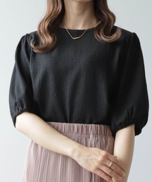 【150㎝前後の小柄さんサイズ】パフスリーブシボトップス