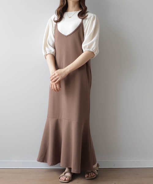 mil(ミル)の「【150㎝前後の小柄さんサイズ】パフスリーブシボトップス(Tシャツ/カットソー・レディース・ラベンダー/ブラック/オフホワイト/ベージュ・XS/S)」の5枚目の写真