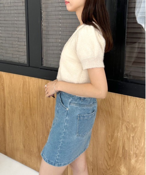 OLIVE des OLIVE（オリーブデオリーブ）の「キラキラ半袖ニット　1032050090（カーディガン/ボレロ・レディース・ピンク/アイボリー/ブルー・FREE）」の8枚目の写真