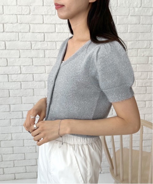 OLIVE des OLIVE（オリーブデオリーブ）の「キラキラ半袖ニット　1032050090（カーディガン/ボレロ・レディース・ピンク/アイボリー/ブルー・FREE）」の14枚目の写真