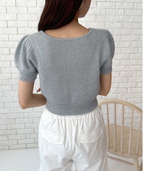 OLIVE des OLIVE（オリーブデオリーブ）の「キラキラ半袖ニット　1032050090（カーディガン/ボレロ・レディース・ピンク/アイボリー/ブルー・FREE）」の15枚目の写真