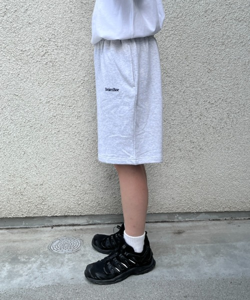 BROKEN BASE（ブロークンベース）の「ワンポイント刺繍スウェットハーフパンツ（スウェットパンツ・メンズ・杢グレー/ネイビー・MEDIUM/LARGE）」の19枚目の写真