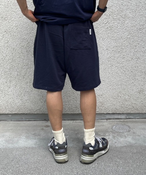 BROKEN BASE（ブロークンベース）の「ワンポイント刺繍スウェットハーフパンツ（スウェットパンツ・メンズ・杢グレー/ネイビー・MEDIUM/LARGE）」の4枚目の写真