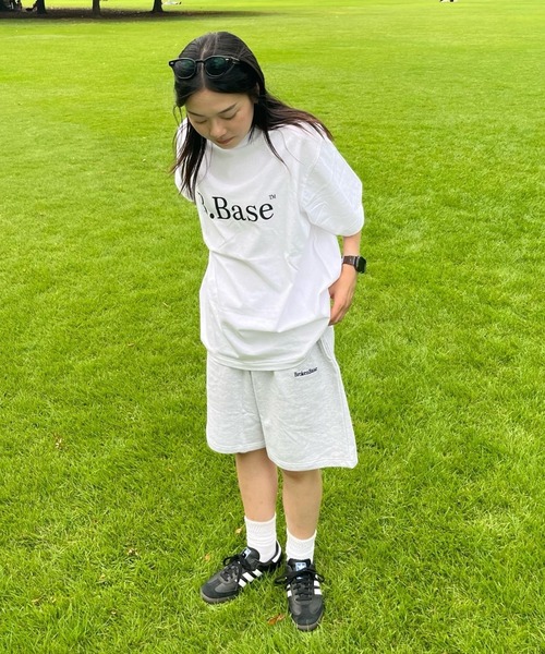 BROKEN BASE（ブロークンベース）の「ワンポイント刺繍スウェットハーフパンツ（スウェットパンツ・メンズ・杢グレー/ネイビー・MEDIUM/LARGE）」の13枚目の写真