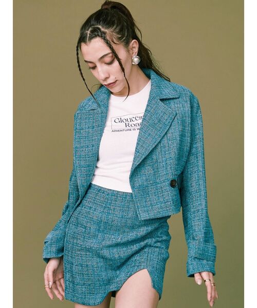 EVRIS（エヴリス）の「Gloucester Road タイトショートトップス（Tシャツ/カットソー・レディース・ブラック/ホワイト/ネイビー・FREE）」の10枚目の写真