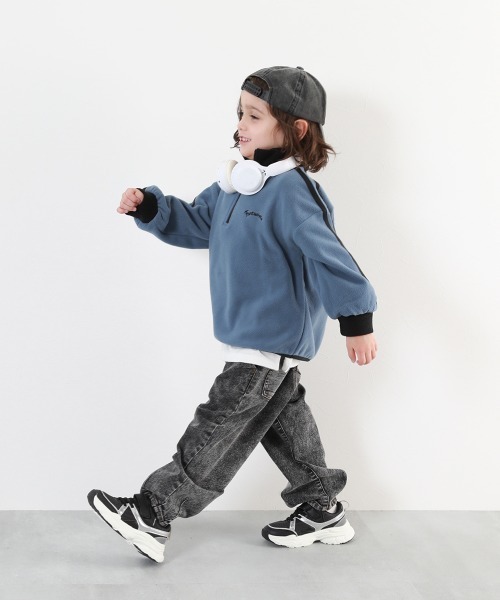 devirock（デビロック）の「エアリーフリース ハーフジップ プルオーバー（スウェット・キッズ・その他3/その他1/その他2/その他4/その他6/その他5/パープル系1/ブルー系1/ベージュ系1・100cm/140cm/160cm/110cm/130cm/120cm/150cm）」の11枚目の写真