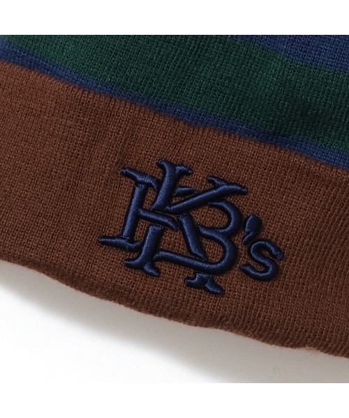 KEBOZ（ケボズ）の「BORDER POM BEANIE（ニットキャップ/ビーニー・メンズ・グレー/ブルー/バーガンディー/ブラウン/ブラック/グリーン/ゴールド/ネイビー・FREE）」の11枚目の写真