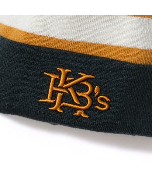 KEBOZ（ケボズ）の「BORDER POM BEANIE（ニットキャップ/ビーニー・メンズ・グレー/ブルー/バーガンディー/ブラウン/ブラック/グリーン/ゴールド/ネイビー・FREE）」の14枚目の写真
