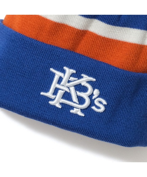 KEBOZ（ケボズ）の「BORDER POM BEANIE（ニットキャップ/ビーニー・メンズ・グレー/ブルー/バーガンディー/ブラウン/ブラック/グリーン/ゴールド/ネイビー・FREE）」の15枚目の写真