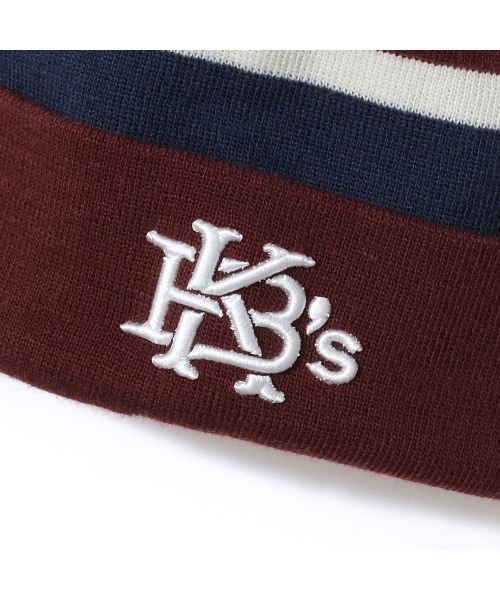 KEBOZ（ケボズ）の「BORDER POM BEANIE（ニットキャップ/ビーニー・メンズ・グレー/ブルー/バーガンディー/ブラウン/ブラック/グリーン/ゴールド/ネイビー・FREE）」の16枚目の写真