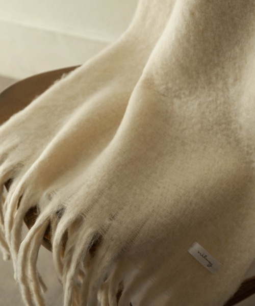 NILWAY（ニルウェイ）の「ブークレボリュームフリンジマフラー/無地チェック（マフラー・メンズ・ダークグリーン/グリーン系/ホワイト/ブラック/パープル/ベージュ・FREE）」の22枚目の写真