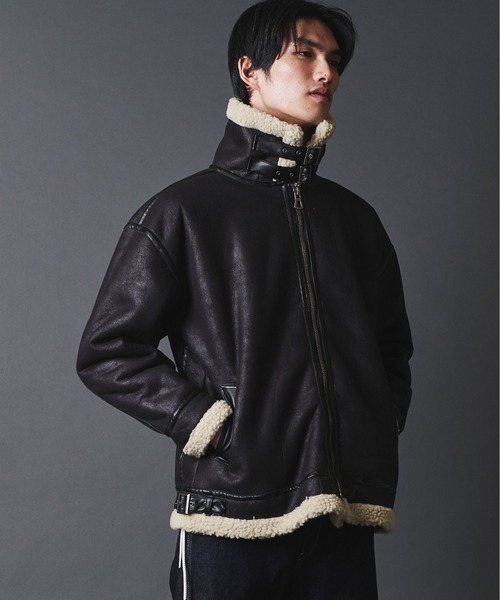 THE TWENTYSEVEN(ザ トゥエンティーセブン)の「THE TWENTYSEVEN:FAKE MOUTON B-3 BLOUSON フェイクムートン B-3ブルゾン(ムートンコート・メンズ・ブラウン/ブラック・M/L)」の21枚目の写真