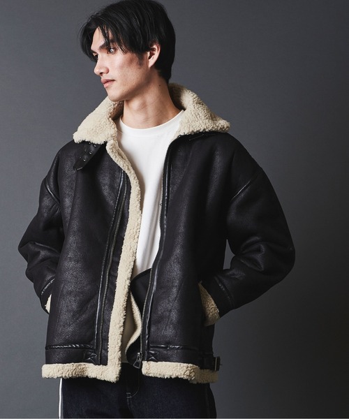 THE TWENTYSEVEN(ザ トゥエンティーセブン)の「THE TWENTYSEVEN:FAKE MOUTON B-3 BLOUSON フェイクムートン B-3ブルゾン(ムートンコート・メンズ・ブラウン/ブラック・M/L)」の19枚目の写真