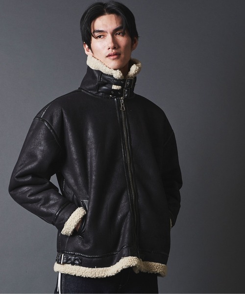 THE TWENTYSEVEN(ザ トゥエンティーセブン)の「THE TWENTYSEVEN:FAKE MOUTON B-3 BLOUSON フェイクムートン B-3ブルゾン(ムートンコート・メンズ・ブラウン/ブラック・M/L)」の18枚目の写真