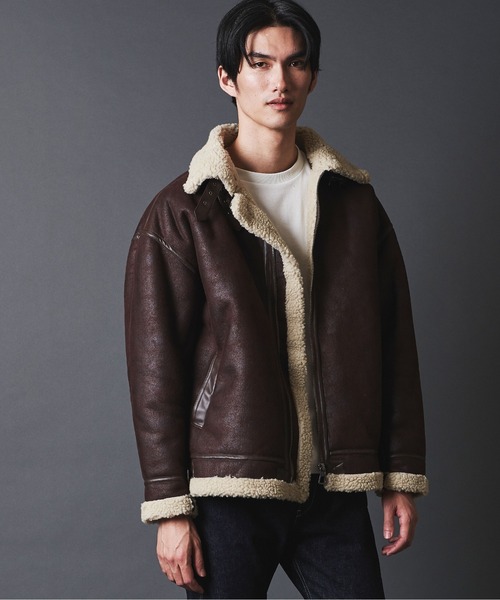 THE TWENTYSEVEN(ザ トゥエンティーセブン)の「THE TWENTYSEVEN:FAKE MOUTON B-3 BLOUSON フェイクムートン B-3ブルゾン(ムートンコート・メンズ・ブラウン/ブラック・M/L)」の16枚目の写真