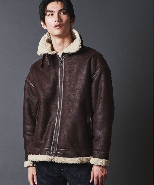 THE TWENTYSEVEN(ザ トゥエンティーセブン)の「THE TWENTYSEVEN:FAKE MOUTON B-3 BLOUSON フェイクムートン B-3ブルゾン(ムートンコート・メンズ・ブラウン/ブラック・M/L)」の15枚目の写真