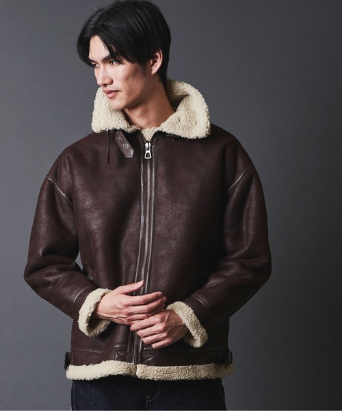 THE TWENTYSEVEN(ザ トゥエンティーセブン)の「THE TWENTYSEVEN:FAKE MOUTON B-3 BLOUSON フェイクムートン B-3ブルゾン(ムートンコート・メンズ・ブラウン/ブラック・M/L)」の14枚目の写真