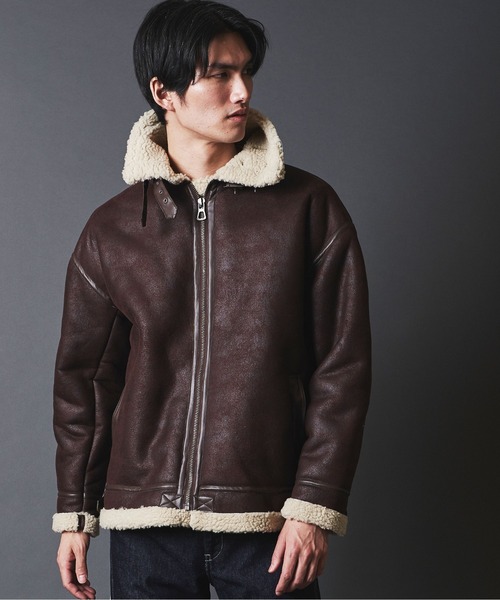 THE TWENTYSEVEN(ザ トゥエンティーセブン)の「THE TWENTYSEVEN:FAKE MOUTON B-3 BLOUSON フェイクムートン B-3ブルゾン(ムートンコート・メンズ・ブラウン/ブラック・M/L)」の17枚目の写真