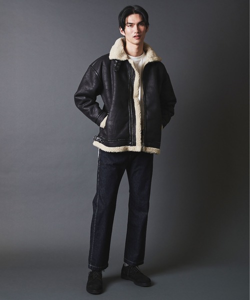 THE TWENTYSEVEN(ザ トゥエンティーセブン)の「THE TWENTYSEVEN:FAKE MOUTON B-3 BLOUSON フェイクムートン B-3ブルゾン(ムートンコート・メンズ・ブラウン/ブラック・M/L)」の13枚目の写真