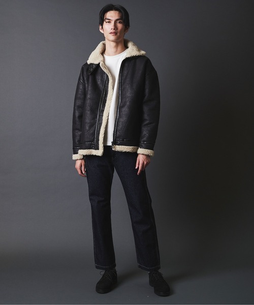 THE TWENTYSEVEN(ザ トゥエンティーセブン)の「THE TWENTYSEVEN:FAKE MOUTON B-3 BLOUSON フェイクムートン B-3ブルゾン(ムートンコート・メンズ・ブラウン/ブラック・M/L)」の11枚目の写真