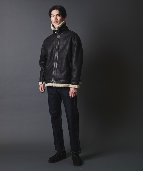 THE TWENTYSEVEN(ザ トゥエンティーセブン)の「THE TWENTYSEVEN:FAKE MOUTON B-3 BLOUSON フェイクムートン B-3ブルゾン(ムートンコート・メンズ・ブラウン/ブラック・M/L)」の10枚目の写真