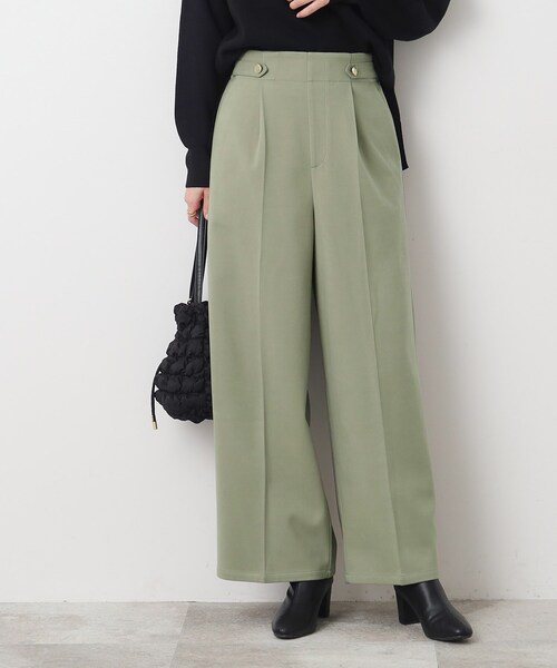 DRESKIP（ドレスキップ）の「◆きっと虜になる　あったかジャージ両面起毛 タブ付パンツ【SHOO WARM】（その他パンツ・レディース・グリーン系/ライトベージュ/ブラック/サンドベージュ・03/04/02）」の5枚目の写真