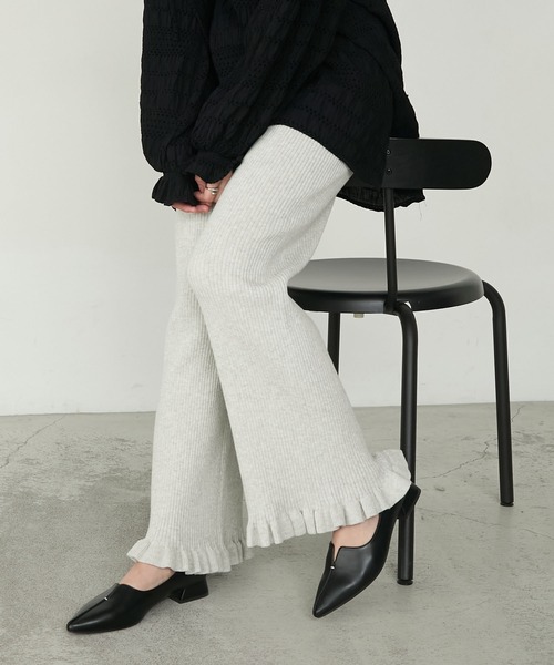 セール】【forksy.】エブリデイリブニットフリルパンツ（その他