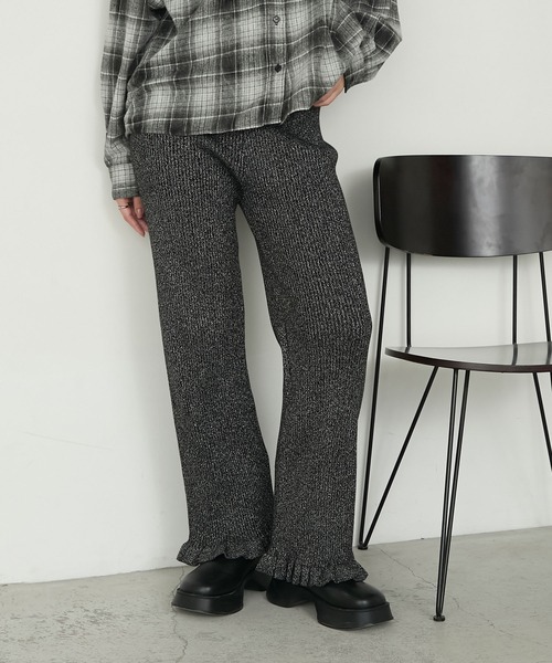 forksy.(フォルクシー)の「【forksy.】<エブリデイシリーズ>リブニットフリルパンツ(その他パンツ・レディース・ブラック/ブラック系/アイボリー/パープル/シルバー/ダークブルー/グレー/ブラウン系/オートミール/チャコールグレー・FREE/L/M)」の13枚目の写真