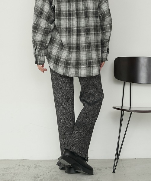 パンツ Niku forksy.】エブリデイリブニットフリルパンツ forksy.│MONO-MART