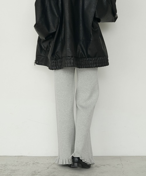 forksy.】エブリデイリブニットフリルパンツ forksy.│MONO-MART