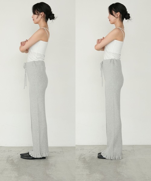 forksy.(フォルクシー)の「【forksy.】<エブリデイシリーズ>リブニットフリルパンツ(その他パンツ・レディース・ブラック/ブラック系/アイボリー/パープル/シルバー/ダークブルー/グレー/ブラウン系/オートミール/チャコールグレー・FREE/L/M)」の19枚目の写真